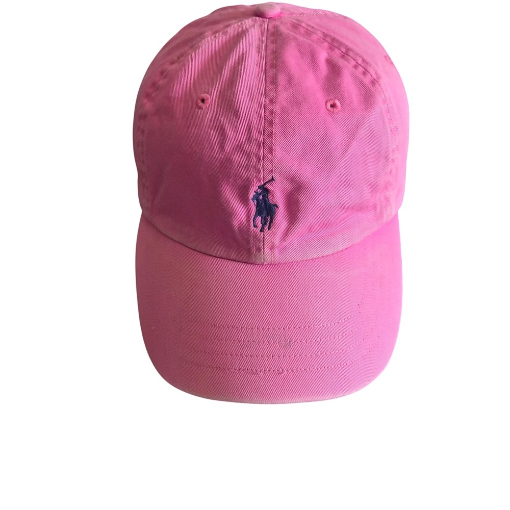 Polo Ralph Lauren Pink Cotton Baseball Cap Navy Pony Hat Adjustable OSFM
